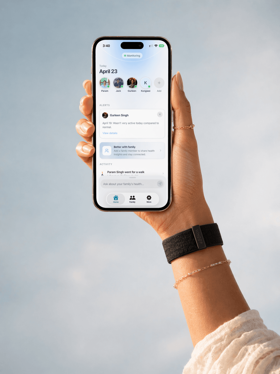 Lifelong app — a shared family health view
