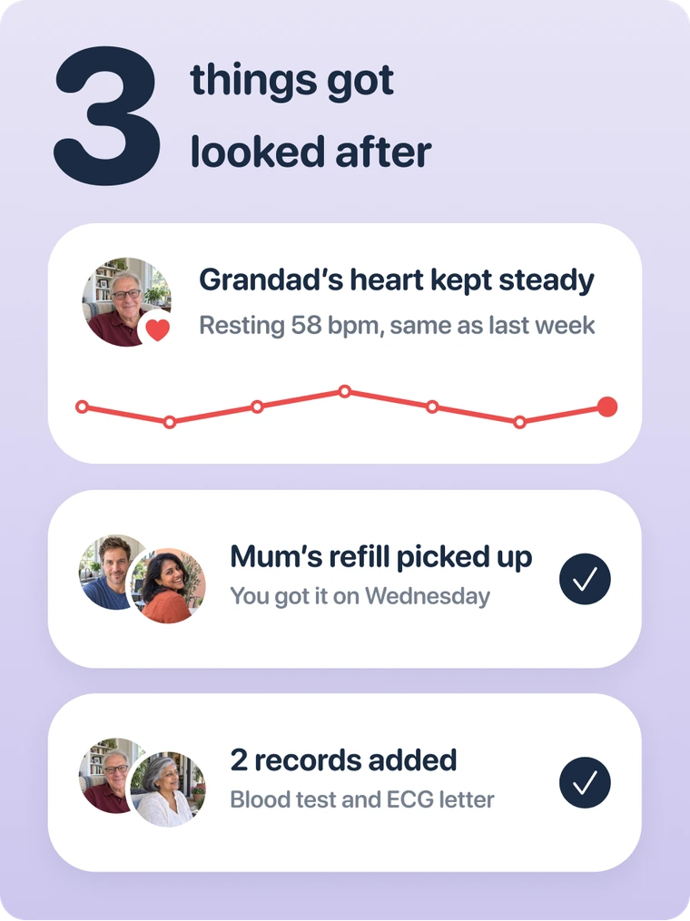 Three things looked after: Grandad’s heart, Mum’s refill and two new records